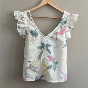 Place Nationale La Coquille Top in Palm Trees print size large